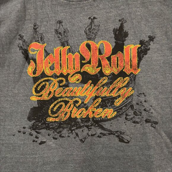 Jelly Roll Beautifully Broken Crown Country Pop T-Shirt XL - Picture 2 of 4